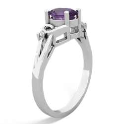 Amethyst Swirls 14K White Gold ring R2347