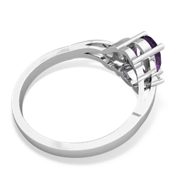 Amethyst Swirls 14K White Gold ring R2347