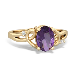 Amethyst Swirls 14K Yellow Gold ring R2347