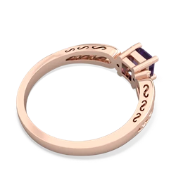 Amethyst Filligree Scroll Square 14K Rose Gold ring R2430