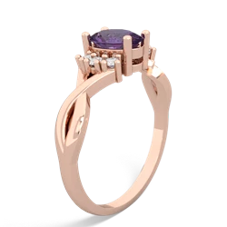 Amethyst Victorian Twist 14K Rose Gold ring R2497