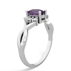 Amethyst Victorian Twist 14K White Gold ring R2497