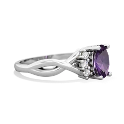 Amethyst Victorian Twist 14K White Gold ring R2497