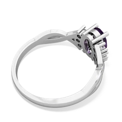 Amethyst Victorian Twist 14K White Gold ring R2497