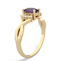 Amethyst Victorian Twist 14K Yellow Gold ring R2497