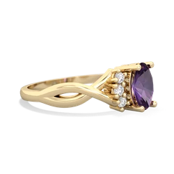 Amethyst Victorian Twist 14K Yellow Gold ring R2497