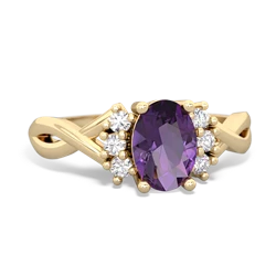 Amethyst Victorian Twist 14K Yellow Gold ring R2497