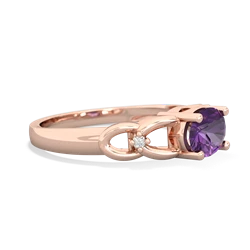 Amethyst Links 14K Rose Gold ring R4032
