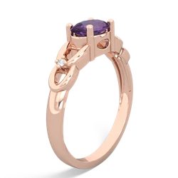 Amethyst Links 14K Rose Gold ring R4032