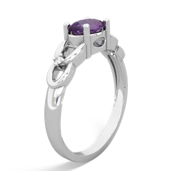 Amethyst Links 14K White Gold ring R4032