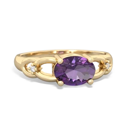 Amethyst Links 14K Yellow Gold ring R4032