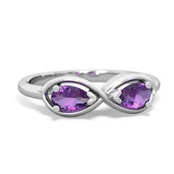 Amethyst Infinity 14K White Gold ring R5050