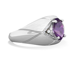 Amethyst Men's Crossroads 14K White Gold ring R0361