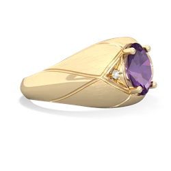 Amethyst Men's Crossroads 14K Yellow Gold ring R0361