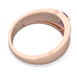 Amethyst Men's Two Lane 14K Rose Gold ring R0363