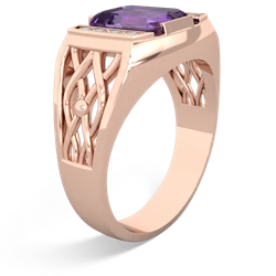 Amethyst Men's Vine 14K Rose Gold ring R0490