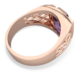 Amethyst Men's Vine 14K Rose Gold ring R0490