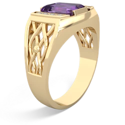 Amethyst Men's Vine 14K Yellow Gold ring R0490