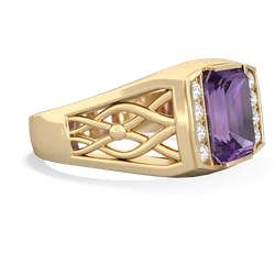 Amethyst Men's Vine 14K Yellow Gold ring R0490