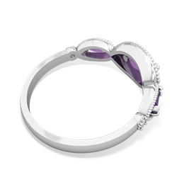 Amethyst Milgrain Marquise 14K White Gold ring R5700