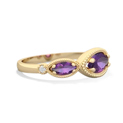 Amethyst Milgrain Marquise 14K Yellow Gold ring R5700