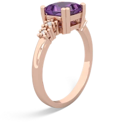 Amethyst Art Deco Princess 14K Rose Gold ring R2014