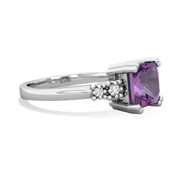 Amethyst Art Deco Princess 14K White Gold ring R2014