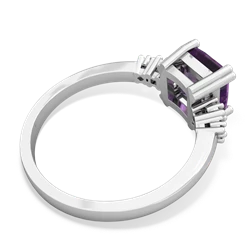 Amethyst Art Deco Princess 14K White Gold ring R2014