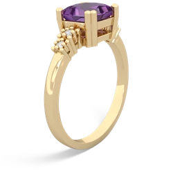 Amethyst Art Deco Princess 14K Yellow Gold ring R2014