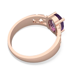 Amethyst Art Deco Filigree 14K Rose Gold ring R2322