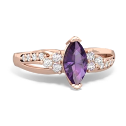 Amethyst Royal Marquise 14K Rose Gold ring R2343