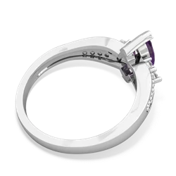 Amethyst Royal Marquise 14K White Gold ring R2343