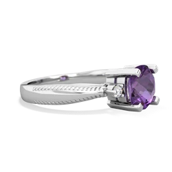 Amethyst Cushion Rope 14K White Gold ring R2484