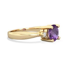 Amethyst Cushion Rope 14K Yellow Gold ring R2484