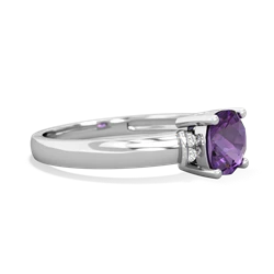 Amethyst Simply Elegant Cushion 14K White Gold ring R2489