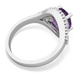 Amethyst Antique Style Cocktail 14K White Gold ring R2564