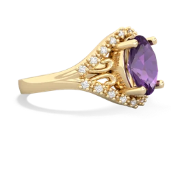 Amethyst Antique Style Cocktail 14K Yellow Gold ring R2564