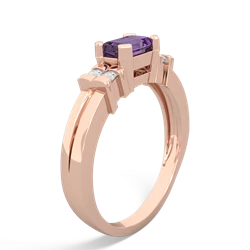 Amethyst Art Deco East-West 14K Rose Gold ring R2590