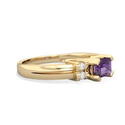 Amethyst Art Deco East-West 14K Yellow Gold ring R2590