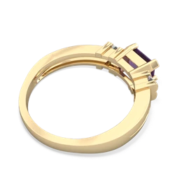 Amethyst Art Deco East-West 14K Yellow Gold ring R2590