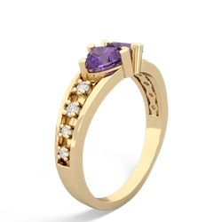 Amethyst Heart To Heart 14K Yellow Gold ring R3342