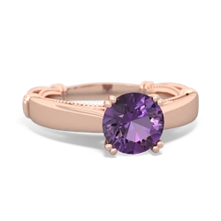 Amethyst Renaissance 14K Rose Gold ring R27806RD