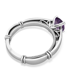 Amethyst Renaissance 14K White Gold ring R27806RD
