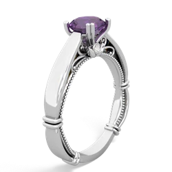 Amethyst Renaissance 14K White Gold ring R27806RD