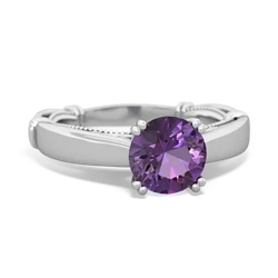 Amethyst Renaissance 14K White Gold ring R27806RD