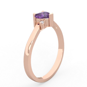 Amethyst Delicate Heart 14K Rose Gold ring R0203