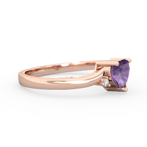 Amethyst Delicate Heart 14K Rose Gold ring R0203