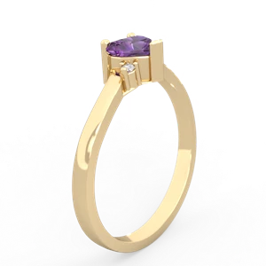 Amethyst Delicate Heart 14K Yellow Gold ring R0203