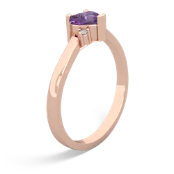 Amethyst Delicate Heart 14K Rose Gold ring R0203