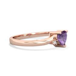 Amethyst Delicate Heart 14K Rose Gold ring R0203